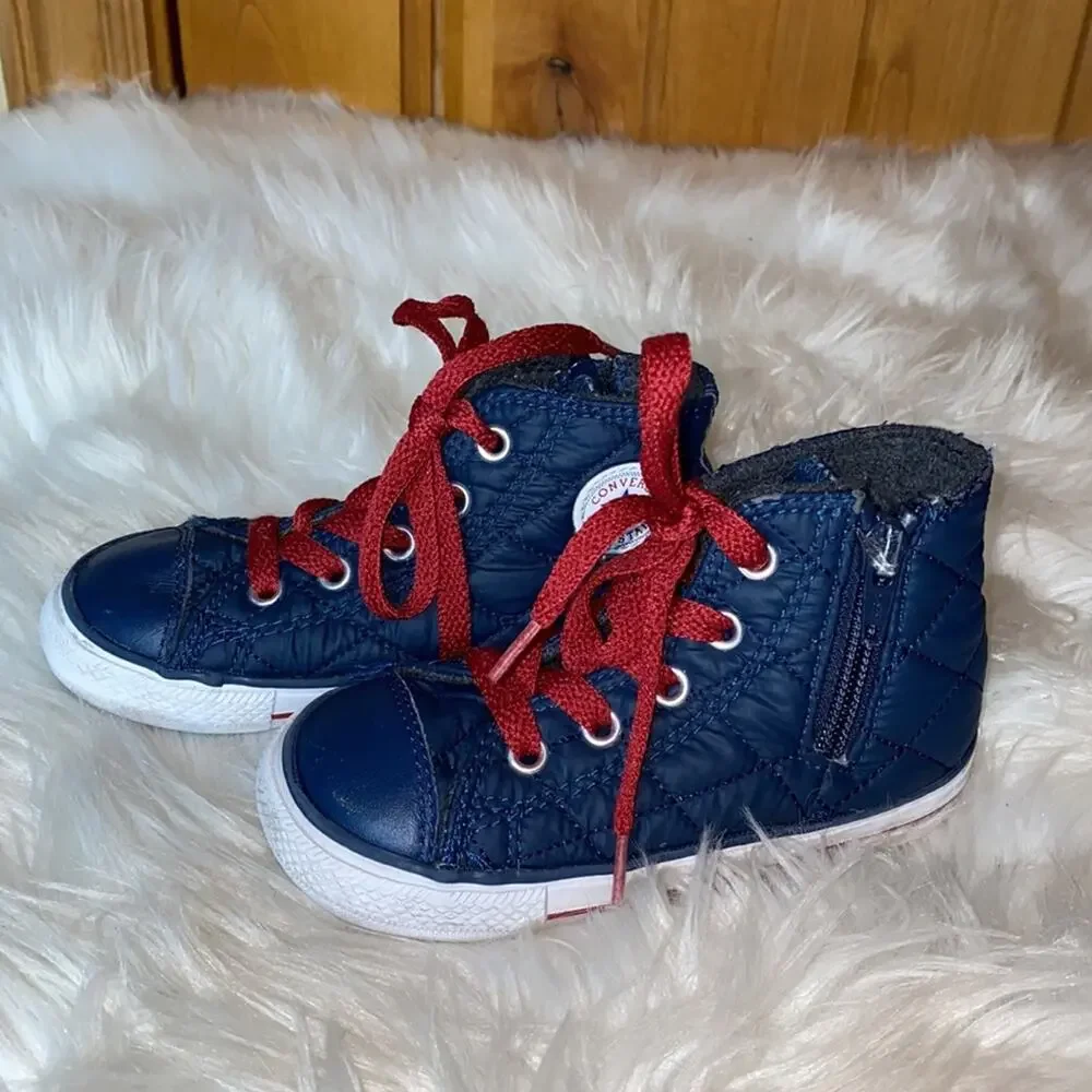 Converse All Star Blue Nylon Quilted Zip Lace 8